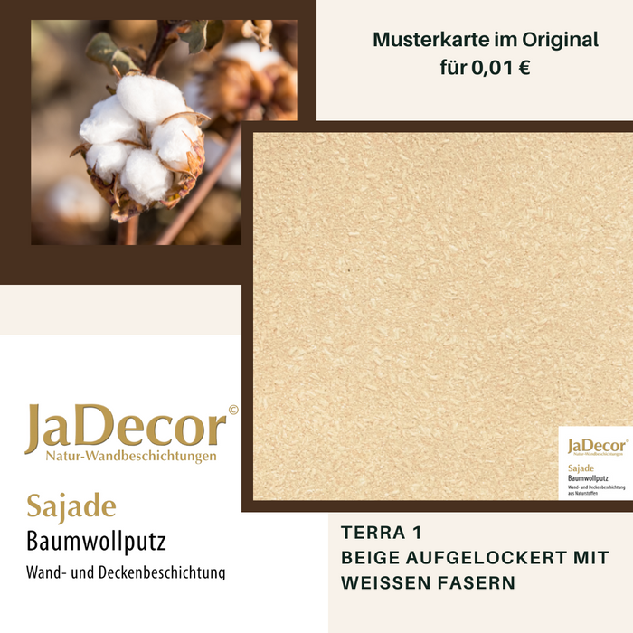 Baumwollputz Sajade Terra1 | Baumwollputz in beige | mittlere Struktur