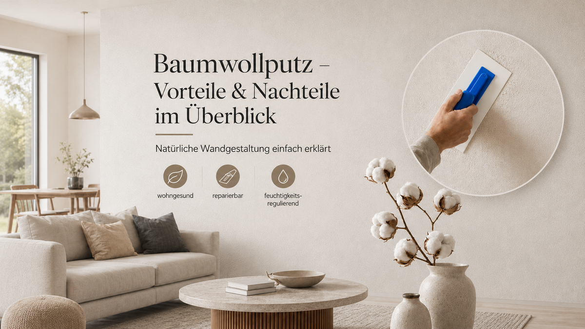 KI-Visualisierung: Baumwollputz Vorteile und Nachteile im Überblick – Sajade Flüssigtapete an einer Wand