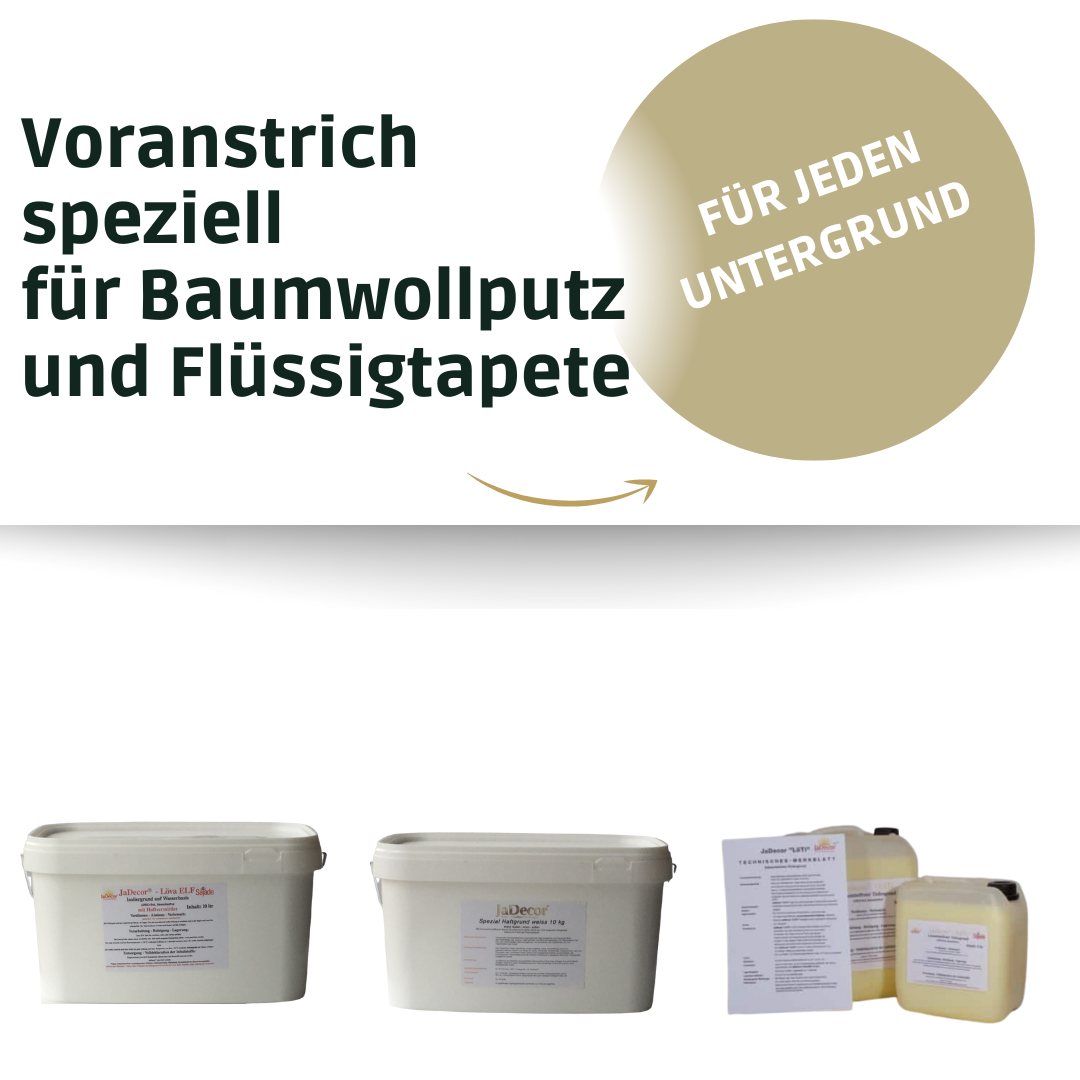 Optimale Grundierung für Baumwollputz und Flüssigtapete