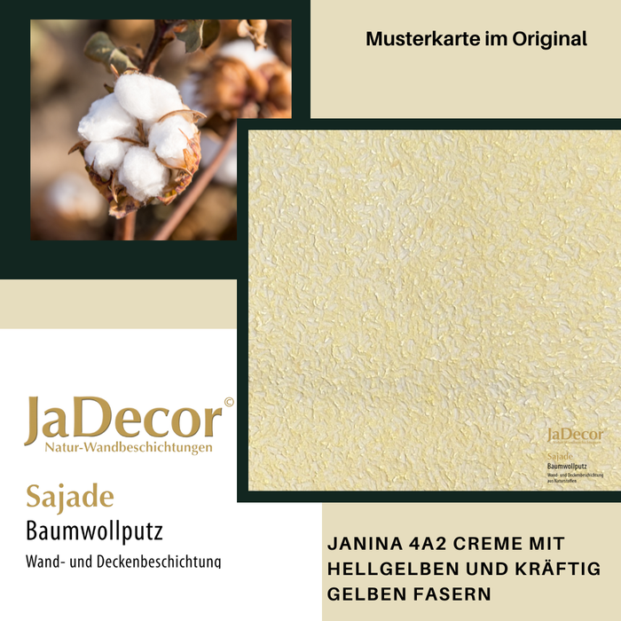 Baumwollputz Sajade Janina4A2 | Baumwollputz Cremefarben mit gelb