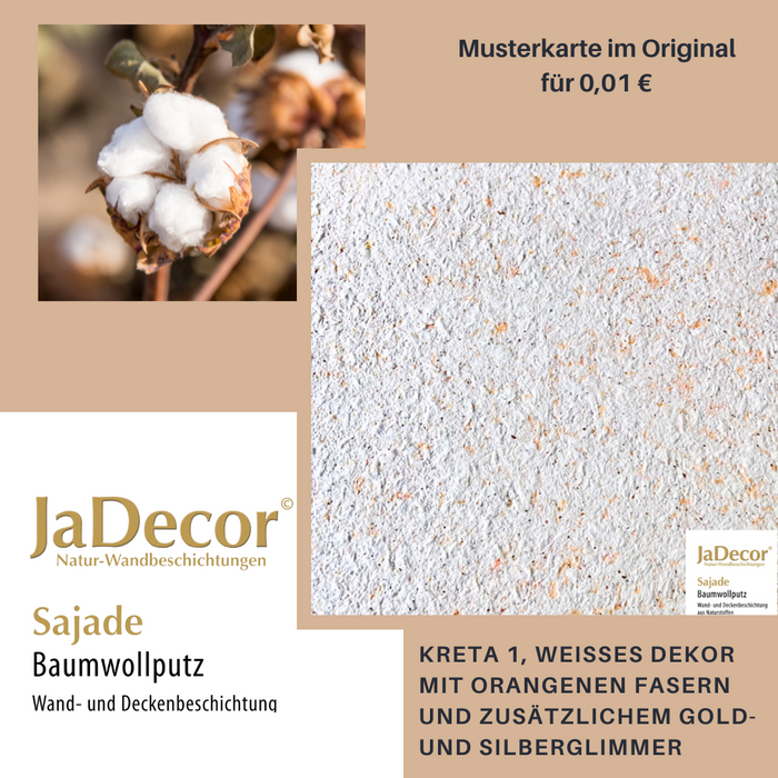 Baumwollputz Sajade Kreta1 | Baumwollputz mit Gold- und Silbereffekt