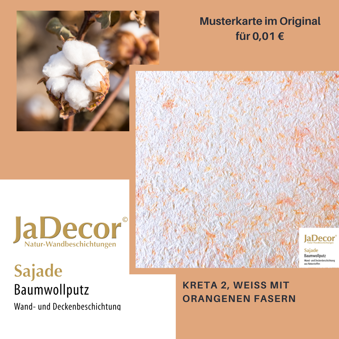 Baumwollputz Sajade Kreta2 | Weiß mit Orange