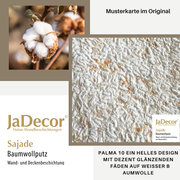 Baumwollputz Sajade Palma10 | Baumwollputz Hellbeige mit Glanz